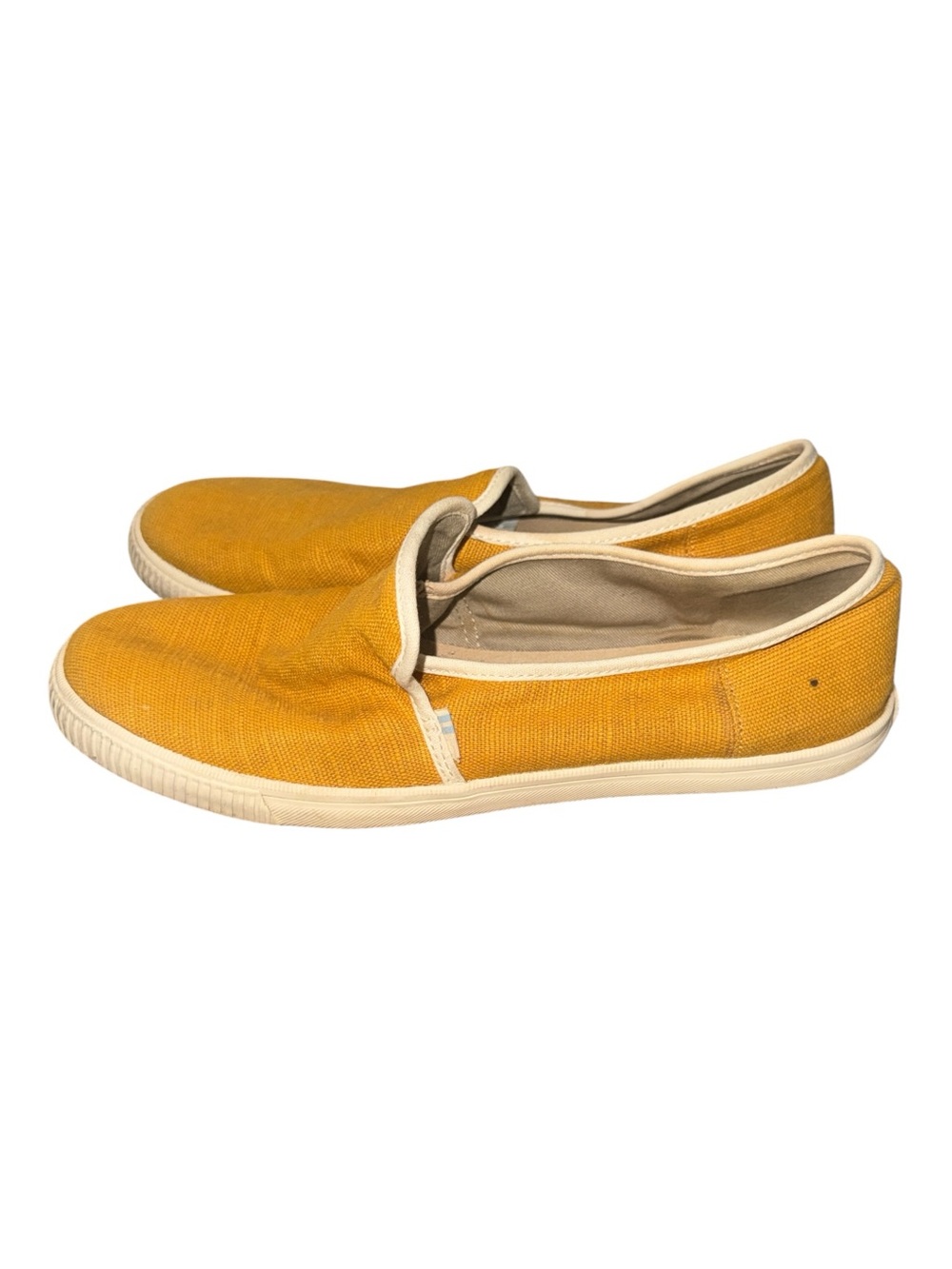 Toms Women’s 9.5 Slip-On Canvas Loafers - Mustard Casual Flat Sneakers Shoes